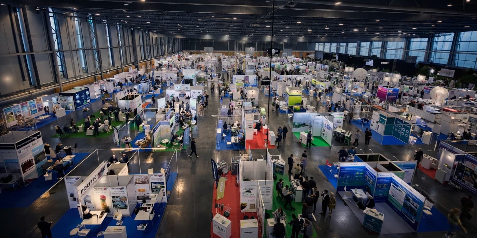 Vue d'ensemble stand BeMatrix lors d'un événement - réalisation iDkom clé en main