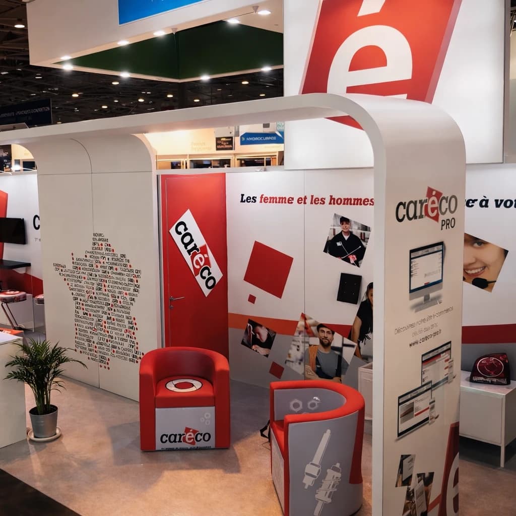 Stand d'exposition BeMatrix avec écran LED intégré - solution événementielle moderne