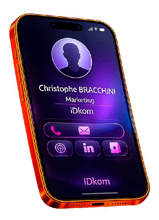 Carte de visite digitale affichée sur smartphone
